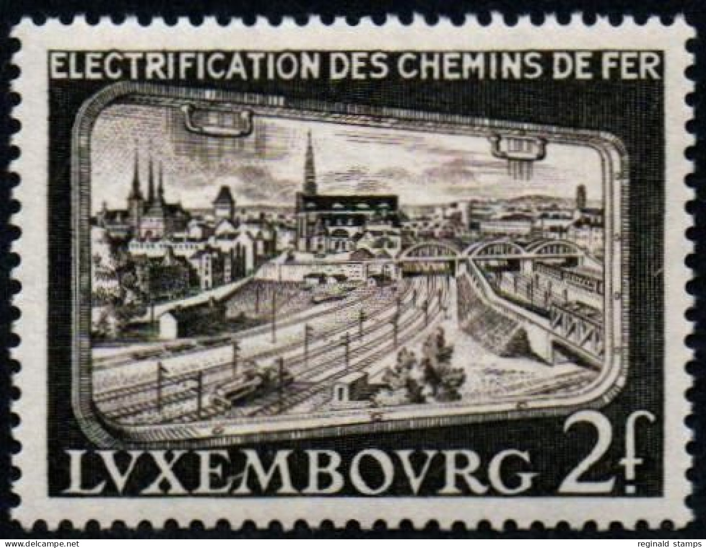 Luxembourg 1956 Railway Electrification, MNH ** Mi 558 (Ref: 1150) - Unused Stamps