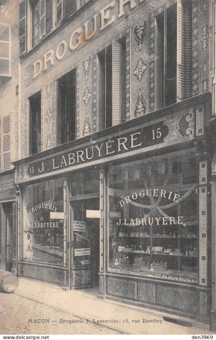 MACON (Saône-et-Loire) - Droguerie J. Labruyère, 15 Rue Dombey - Publicité Au Verso (2 Scans) - Macon