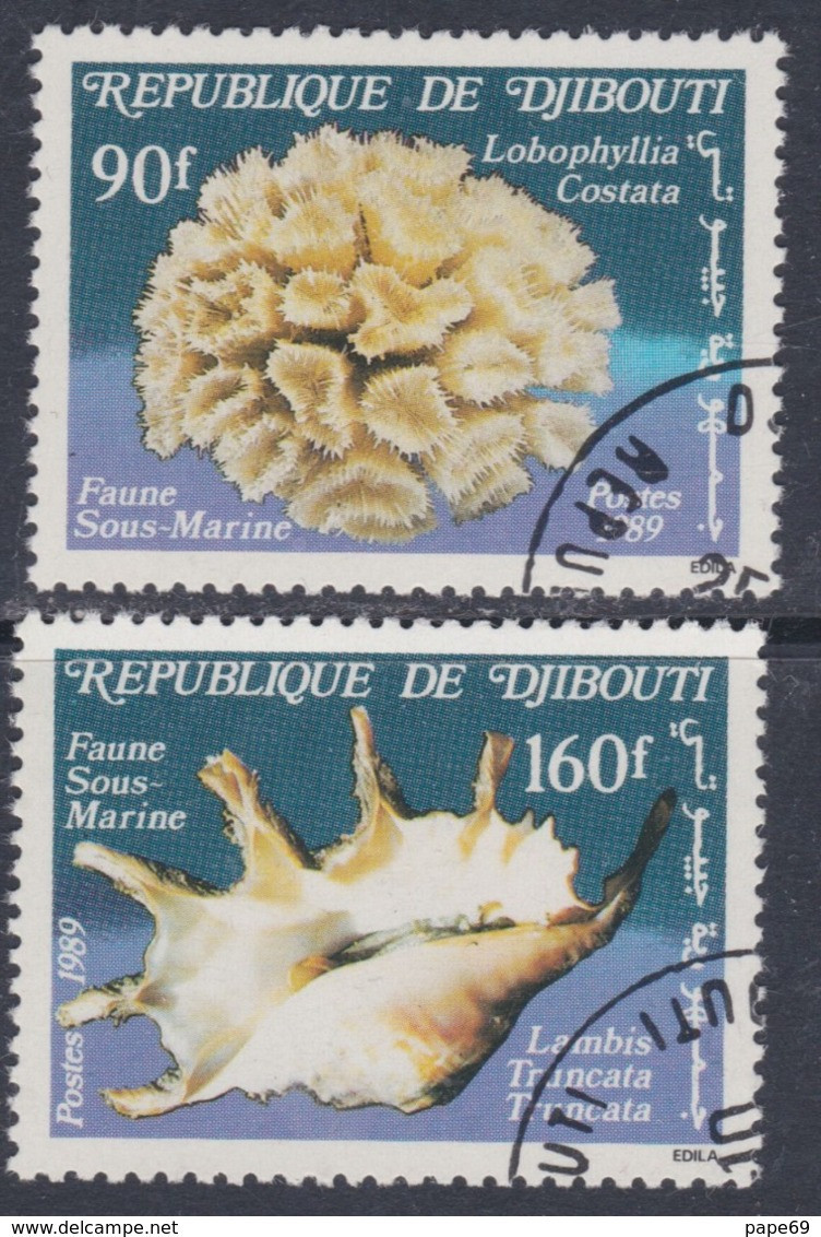 Djibouti  N° 647 / 48 O : Faune   Sous Marine : Les 2 Valeurs  Oblitérées, TB - Dschibuti (1977-...)