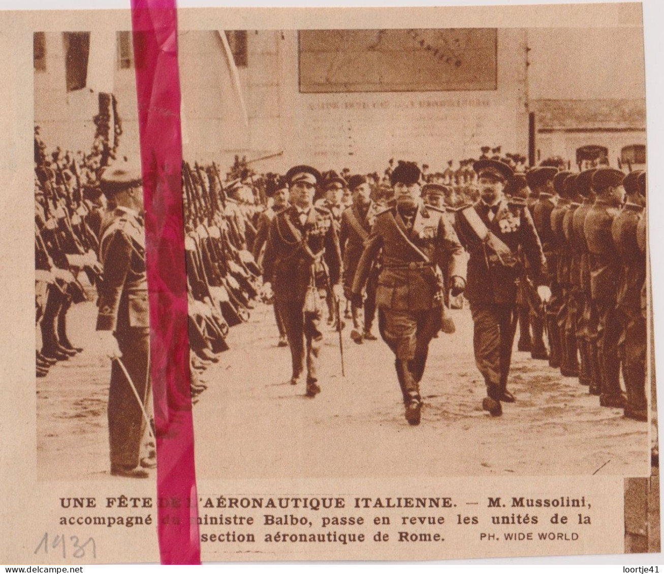 Rome - Fête De L'Aéronautique Italienne Avec Mussolini - Orig. Knipsel Coupure Tijdschrift Magazine - 1931 - Ohne Zuordnung