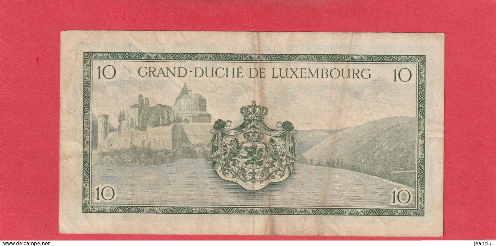 GRAND-DUCHE DE LUXEMBOURG  .  10 FRANCS  .  N°  H 848400   .  2 SCANNES  .  BILLET USITE - Luxemburg