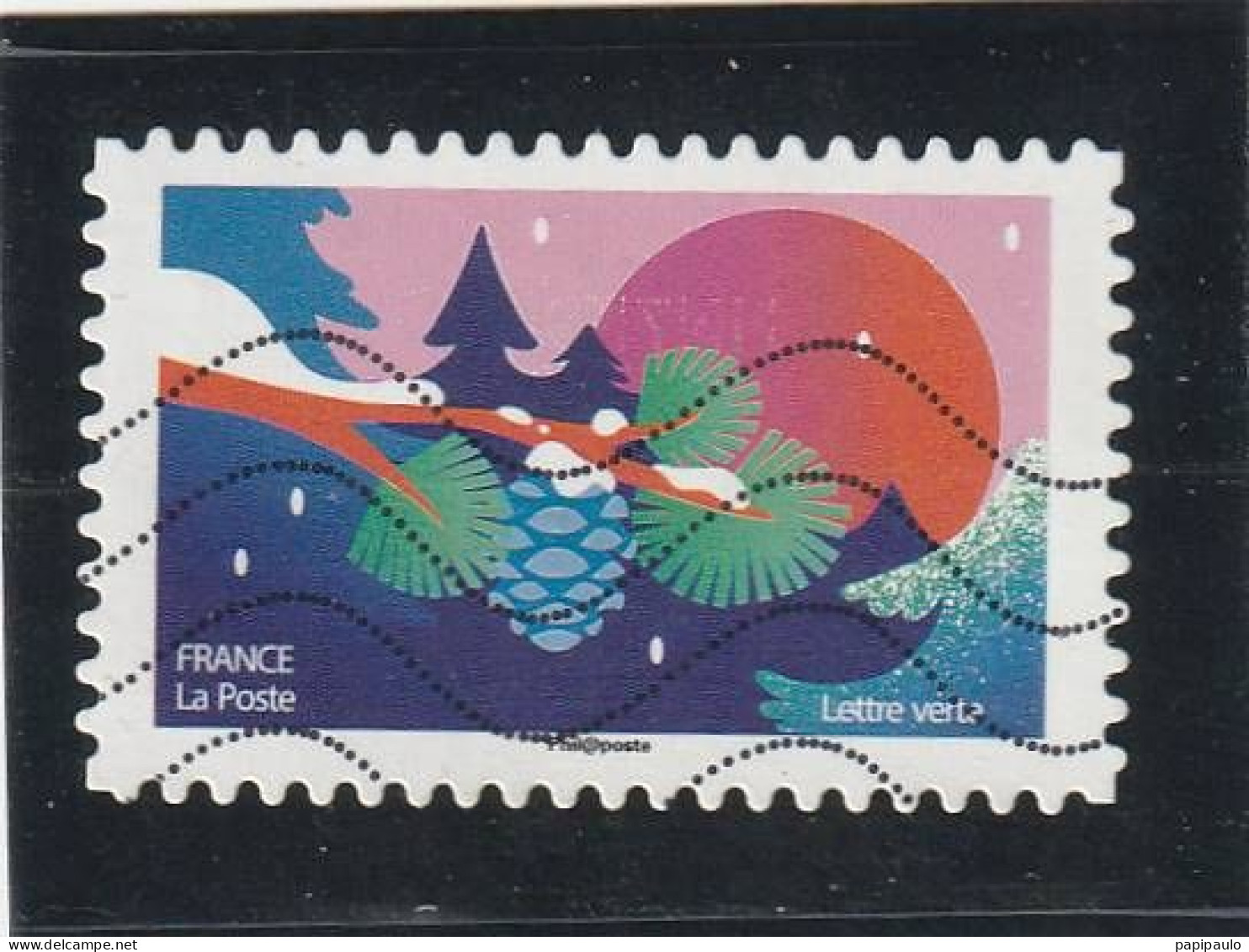 FRANCE 2020 Y&T 1936  Lettre Verte Noël - Used Stamps