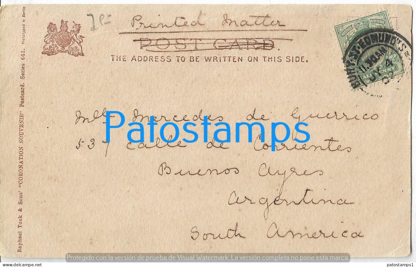 228989 ROYALTY THE SEVEN ROYAL EDWARDS UK BREAK CIRCULATED TO ARGENTINA POSTAL POSTCARD - Familias Reales