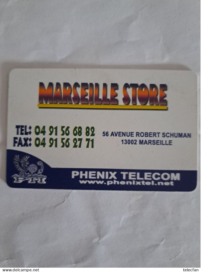 FRANCE PREPAID PRIVEE MARSEILLE STORE PHENIX TELECOM CARTE CADEAU GIFT CARD - Otros & Sin Clasificación