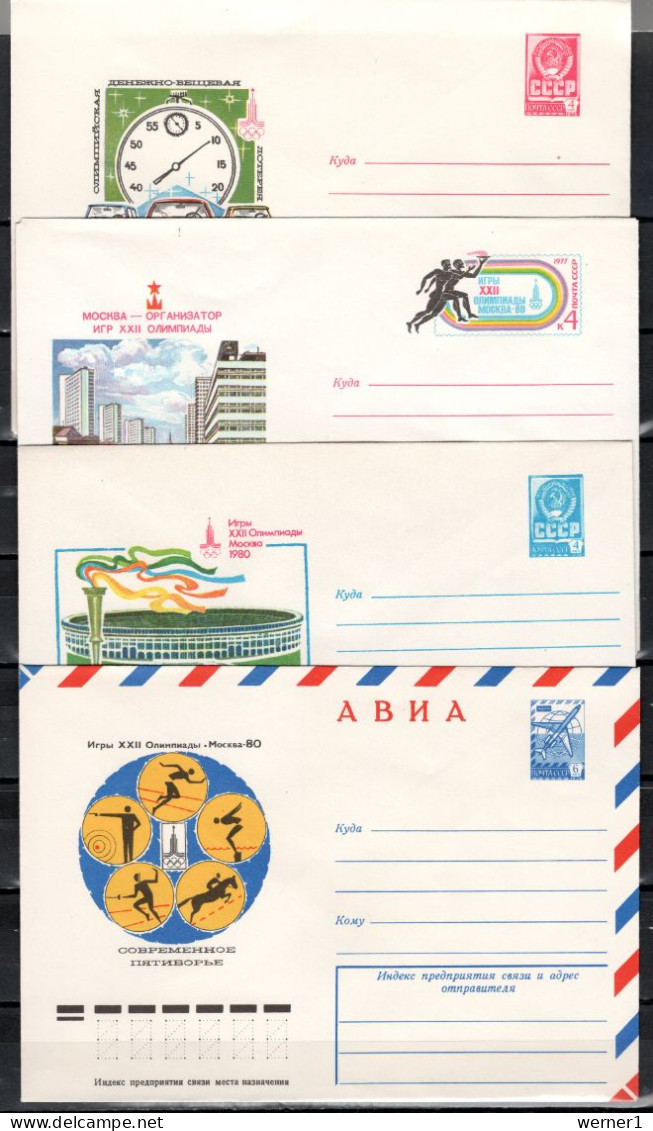 USSR Russia 1980 Olympic Games Moscow, Fencing, Equestrian Etc. 4 Commemorative Covers - Estate 1980: Mosca