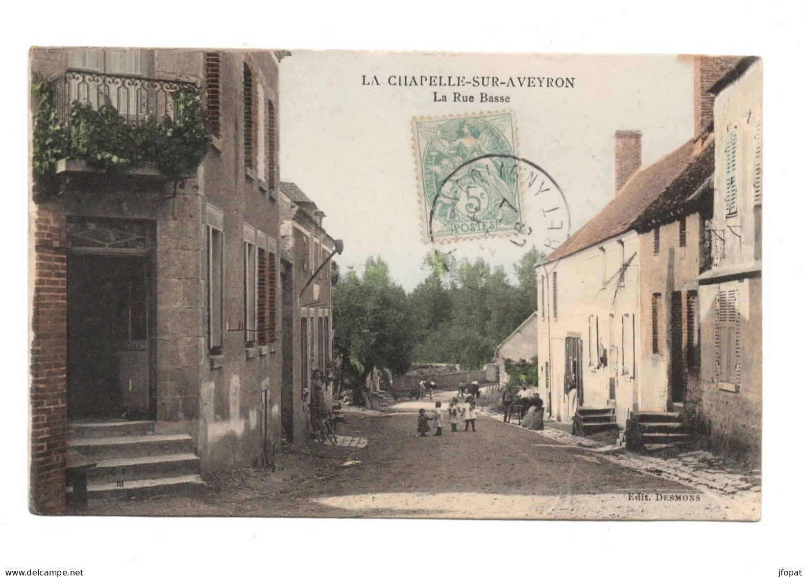 45 LOIRET - LA CHAPELLE SUR AVEYRON La Rue Basse, Aquarellée - Autres & Non Classés