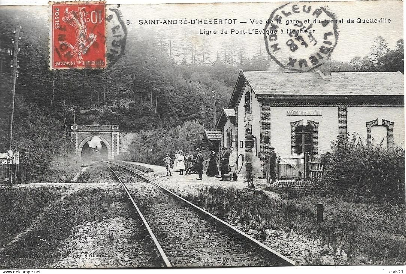 SAINT ANDRE D' HEBERTOT Vue De La Gare Et Du Tunnel De Quetteville. Ligne De Pont L' Evêque à Honfleur - Autres & Non Classés