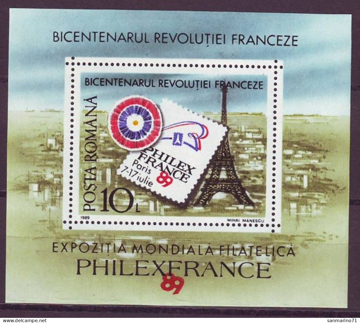 ROMANIA Block 256,unused - French Revolution