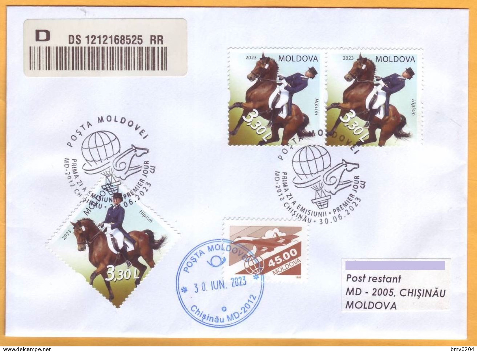 2023  Moldova  „Sport”  FDC  Horse racing, - Paardensport