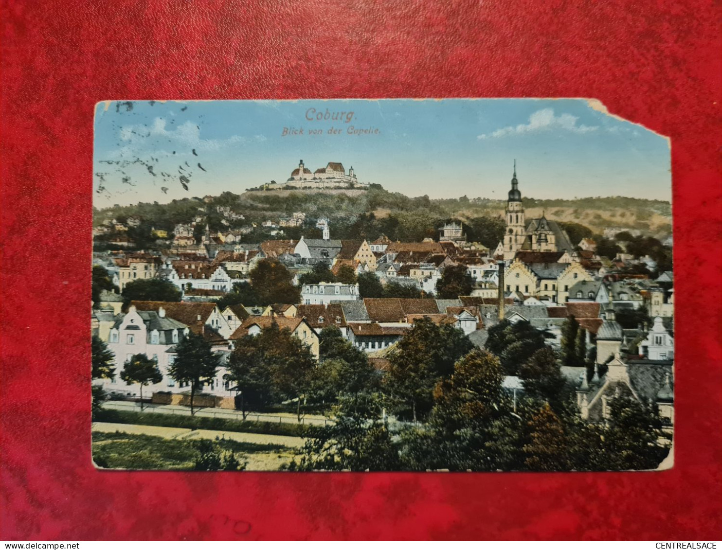 POSTKARTE FELDPOST 1915 COBURG BLICK VON DER CAPELLE POUR HOUSSENPOSTE BENNWIHR - Sonstige & Ohne Zuordnung