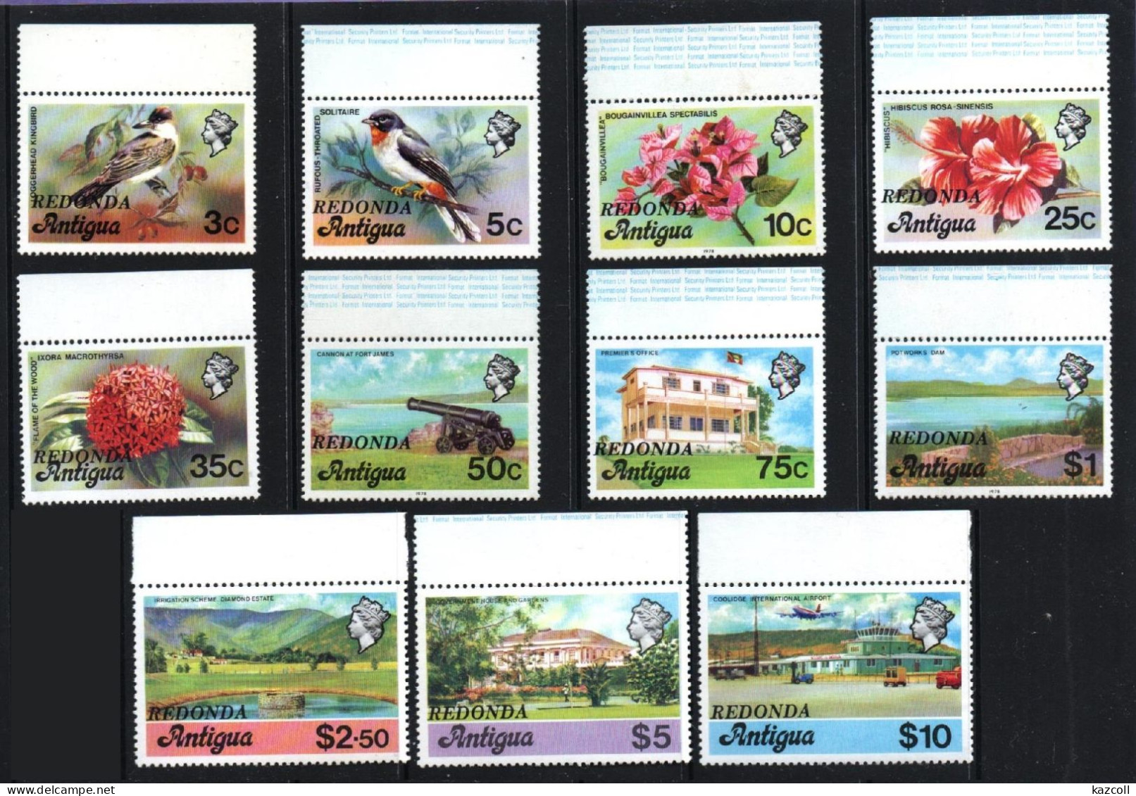 Antigua 1976, 1978.  Birds. Fauna.  Flora. Flowers.  MNH - Antigua Et Barbuda (1981-...)