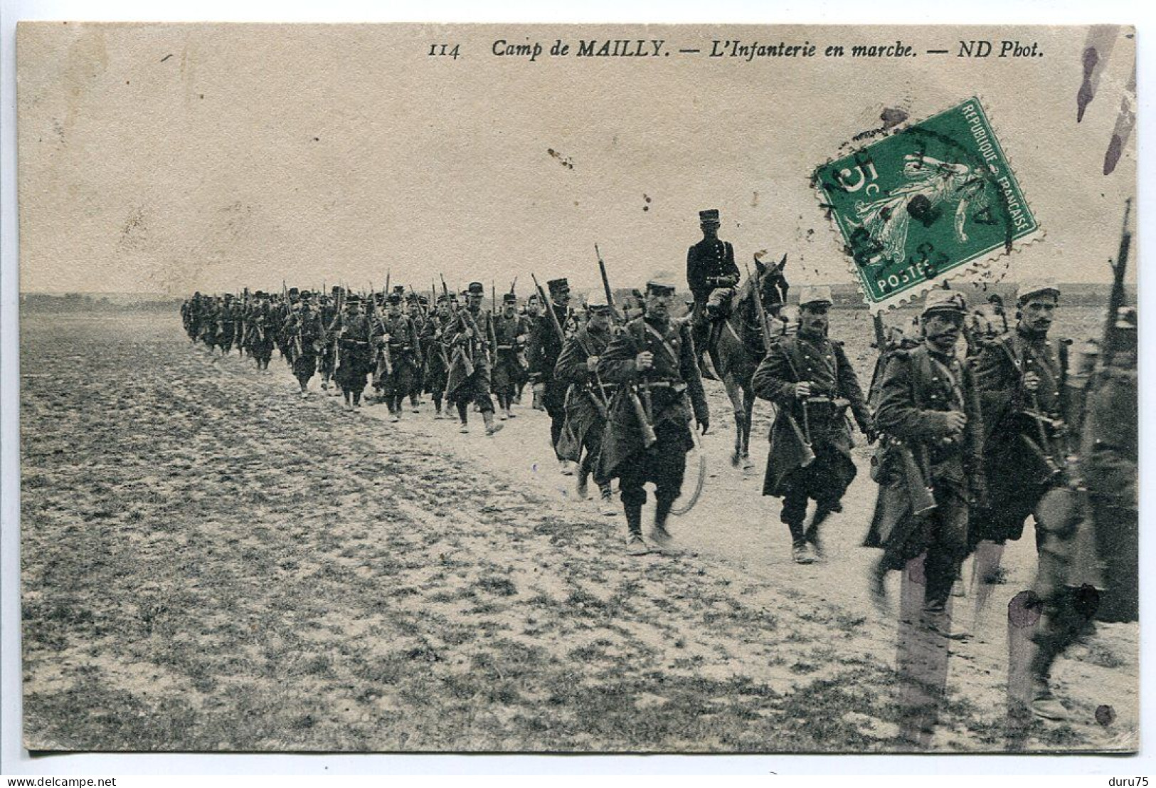 Militaria CPA Voyagé 1910 * CAMP De MAILLY L'Infanterie En Marche * ND Photo Editeur - Regimenten