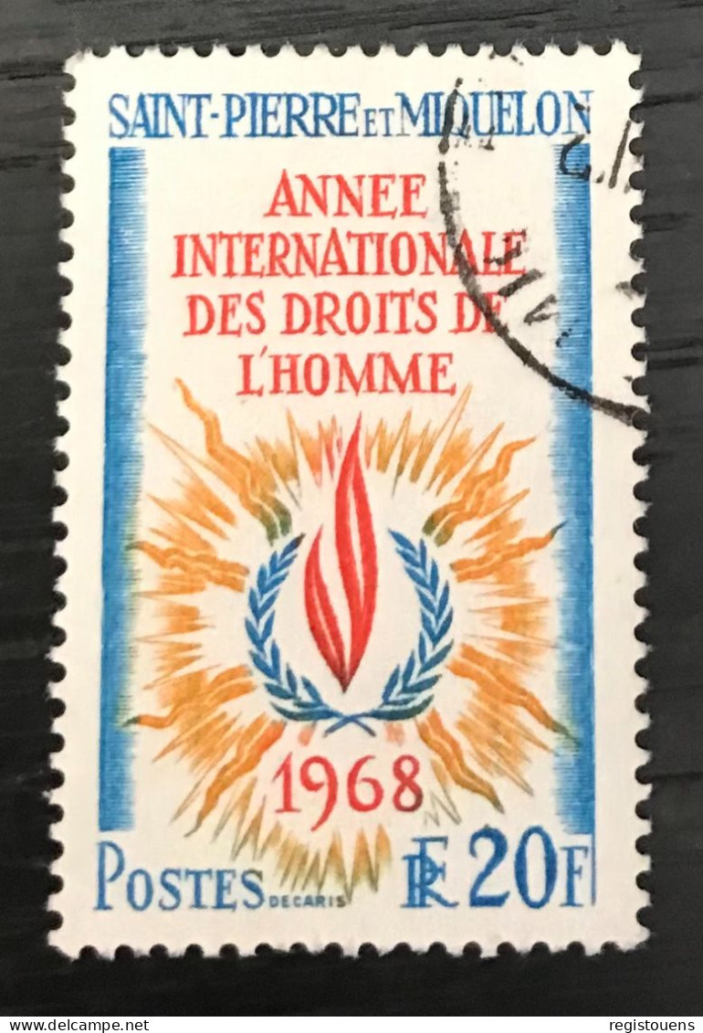 Timbre Oblitéré Saint Pierre Et Miquelon 1968 Yt N° 384 - Used Stamps