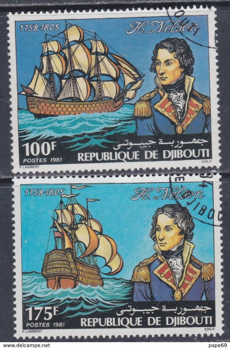 Djibouti N° 537 / 38 O :  Hommage à L'amiral Nelson  La Paire Oblitérée TB - Djibouti (1977-...)