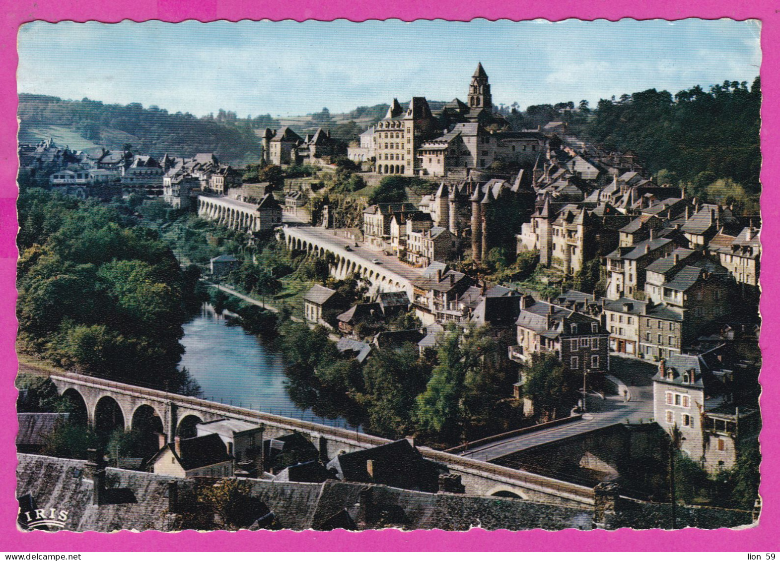 294120 / France - UZERCHE (Correze) La Perle Du Limousin Vue Generale PC 1960 USED 0.20 Fr. Semeuse Turquoise Et Rose - Brieven En Documenten