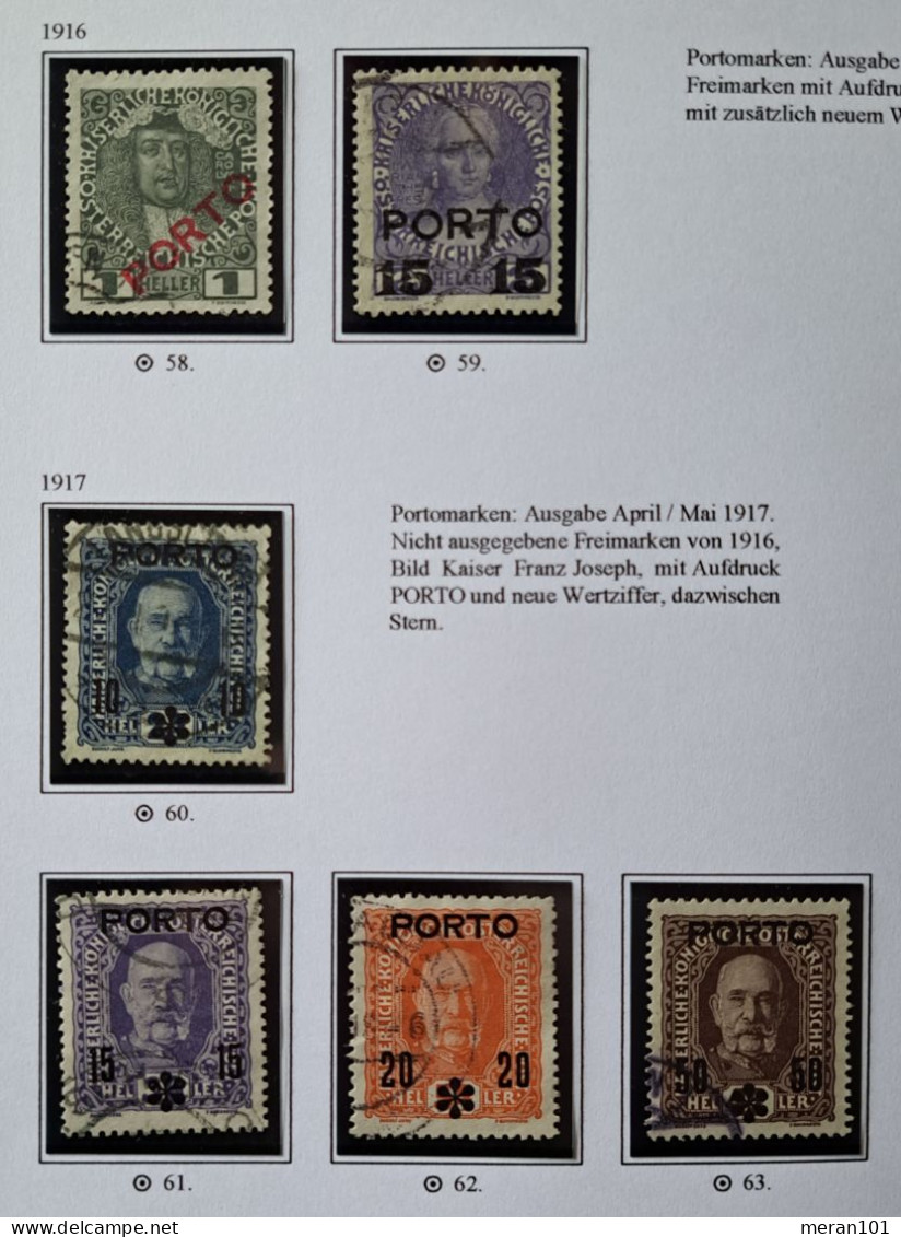 Österreich PORTO 1916/17, Mi 58-63 Gestempelt - Postage Due