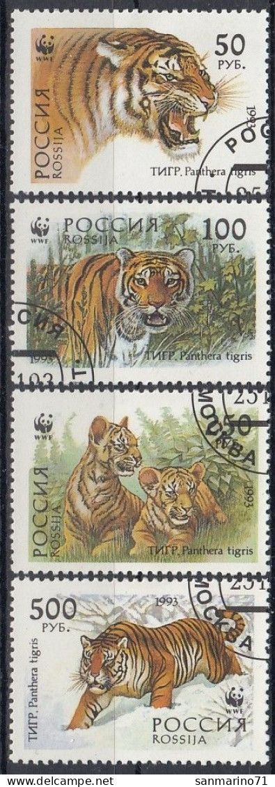 RUSSIA 343-346,used,falc Hinged - Big Cats (cats Of Prey)