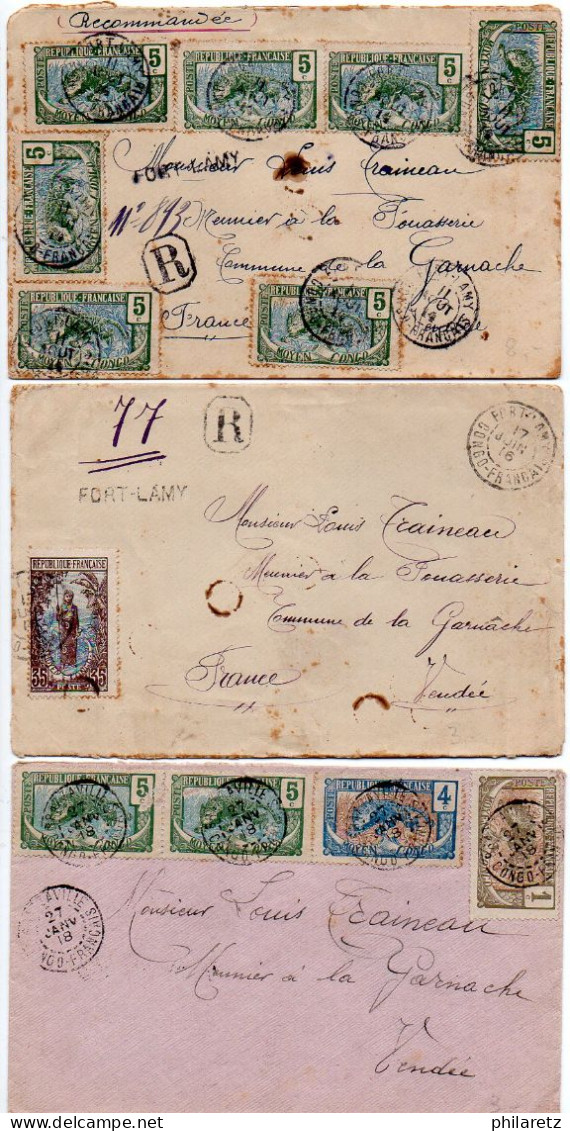 Congo : Lot De 8 Lettres Période 1914/1918 Avec Affranchissements Différents - La Plupart En état B/TB - Covers & Documents