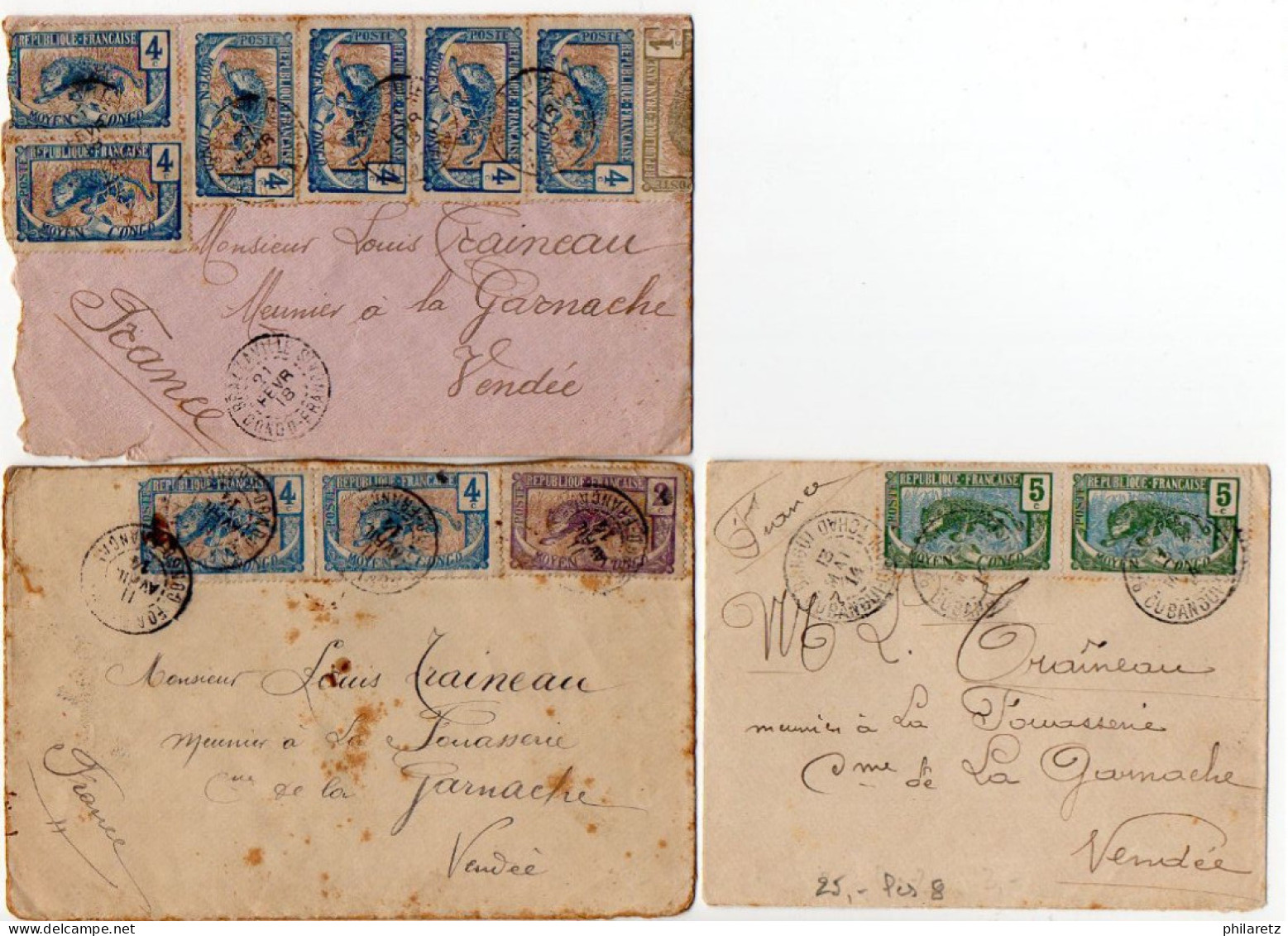 Congo : Lot De 8 Lettres Période 1914/1918 Avec Affranchissements Différents - La Plupart En état B/TB - Cartas & Documentos