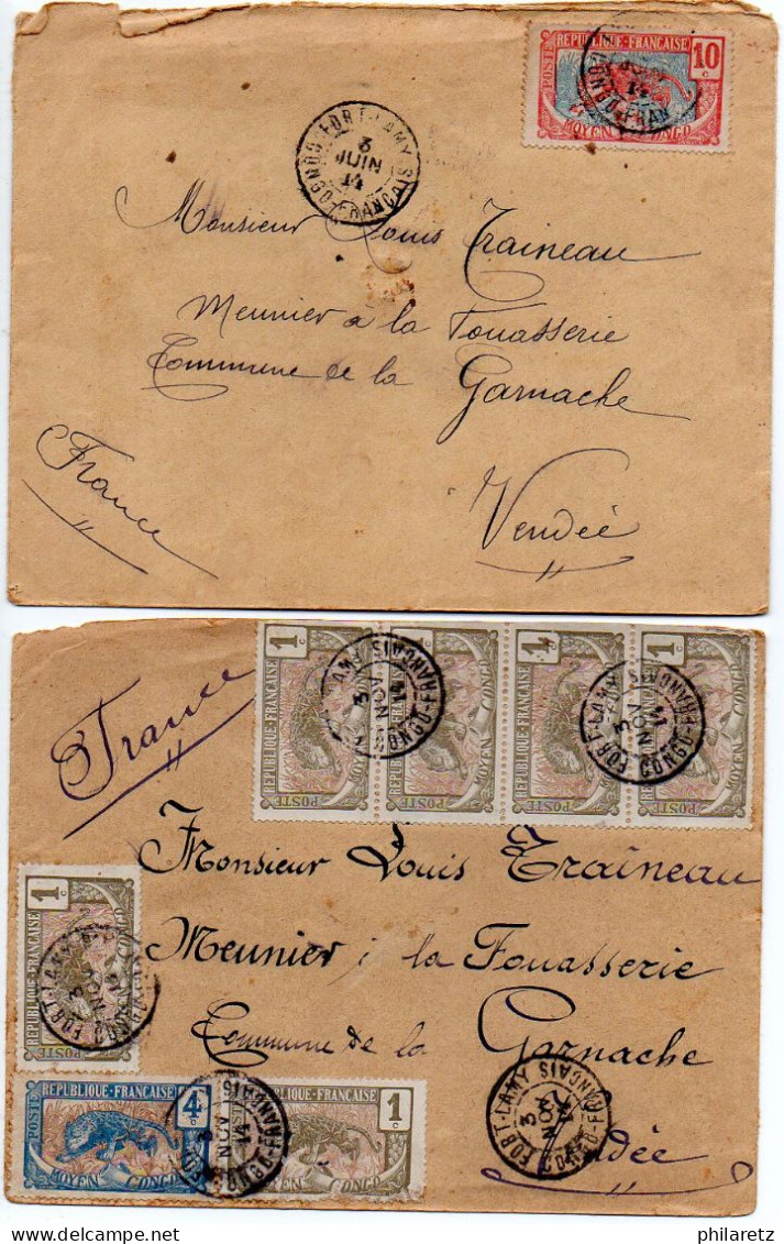 Congo : Lot De 8 Lettres Période 1914/1918 Avec Affranchissements Différents - La Plupart En état B/TB - Lettres & Documents