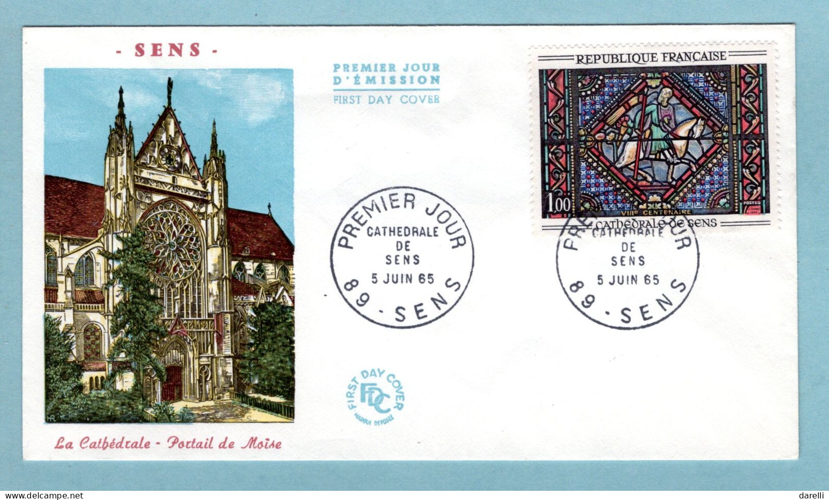 FDC France 1965 - Cathédrale De Sens - YT 1427 - 89 Sens - 1960-1969