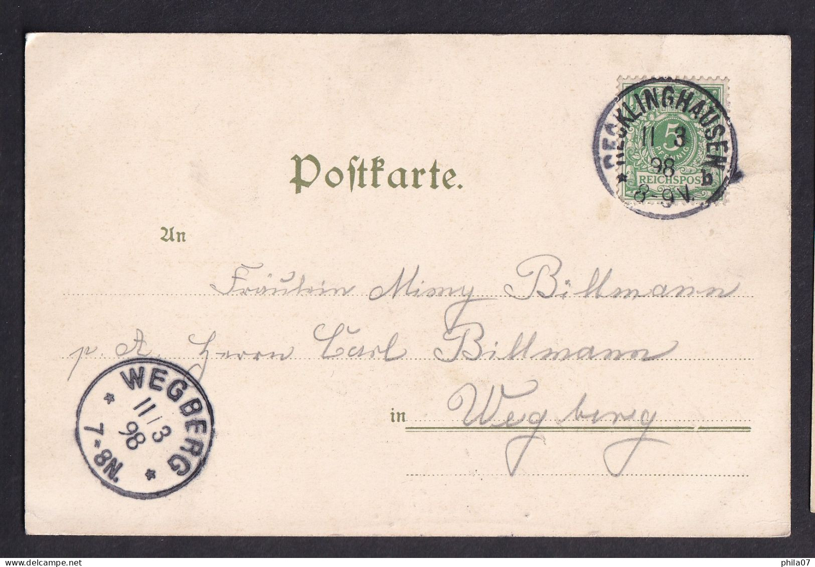 Was Du Iprichst Vergeht Was Du Ichreibst... - Theo. Stroefers / Year 1898 / Long Line Postcard Circulated, 2 Scans - Other & Unclassified