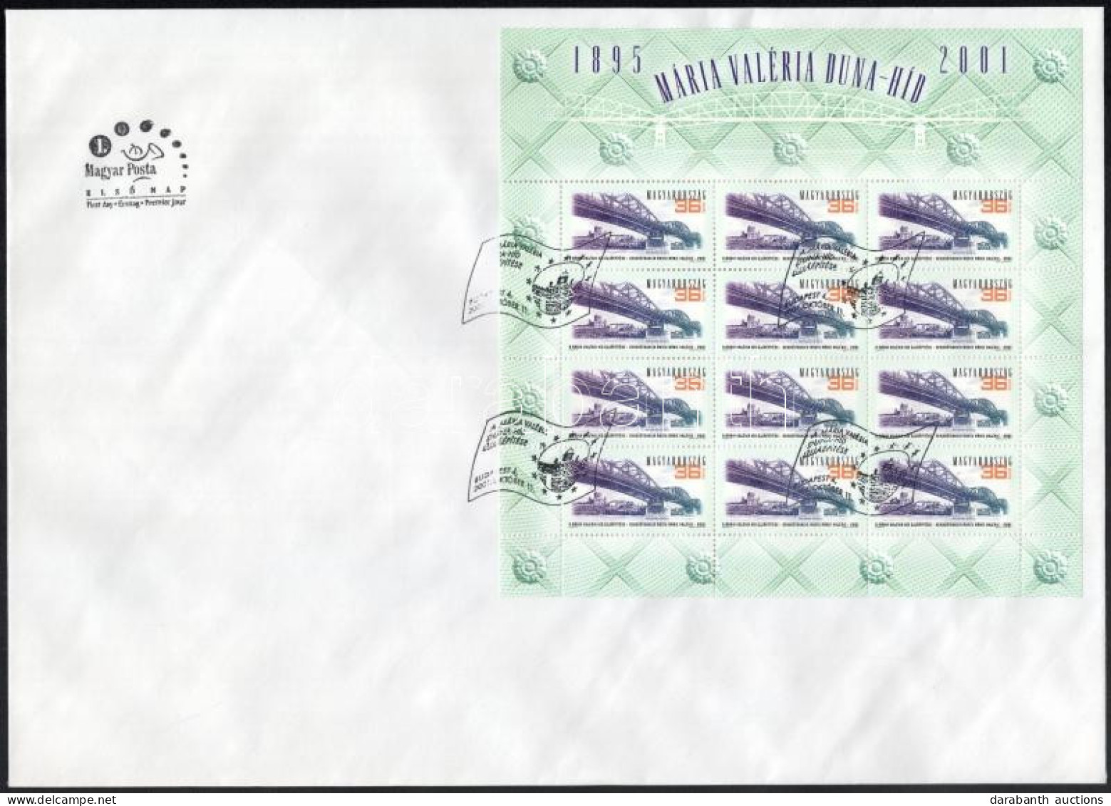 2001 Mária Valéria Duna-híd Kisív FDC-n - Autres & Non Classés