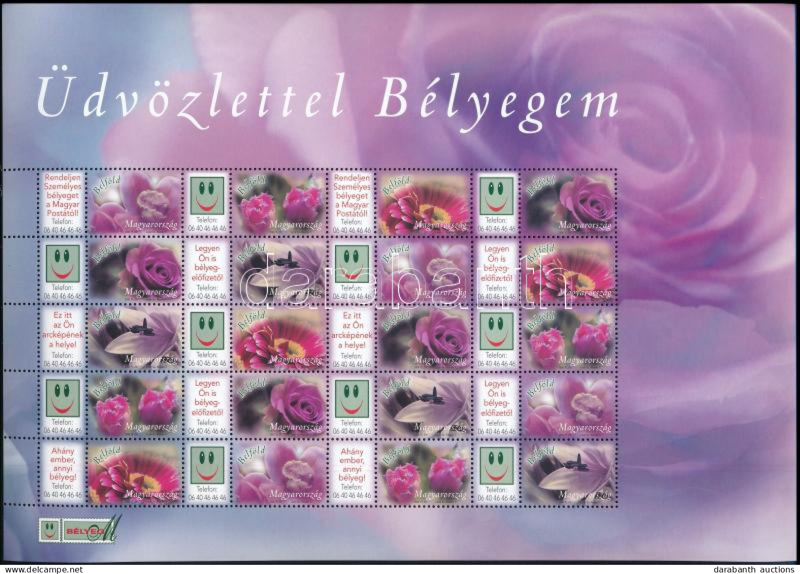 ** 2008 Üdvözlettel Bélyegem IV. - Virágok Promóciós Teljes ív - Other & Unclassified