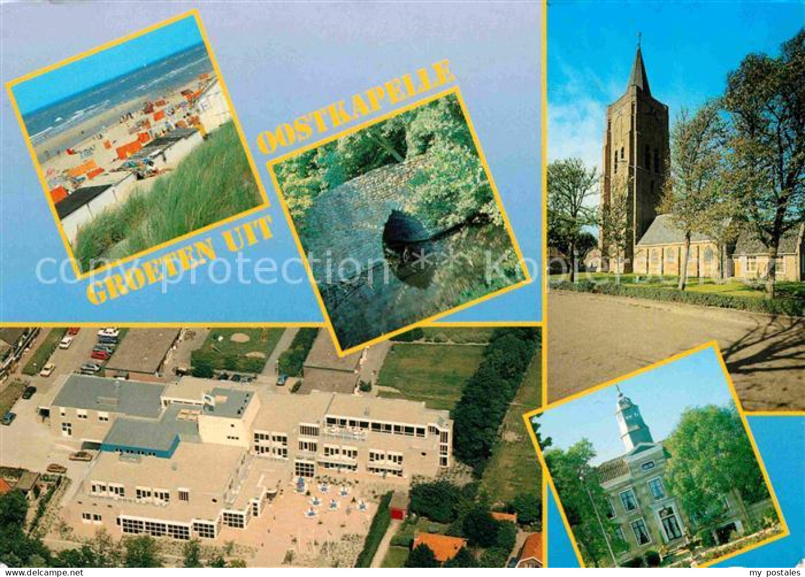 72725580 Oostkapelle Fliegeraufnahme Kirche Bruecke Strand  - Sonstige & Ohne Zuordnung