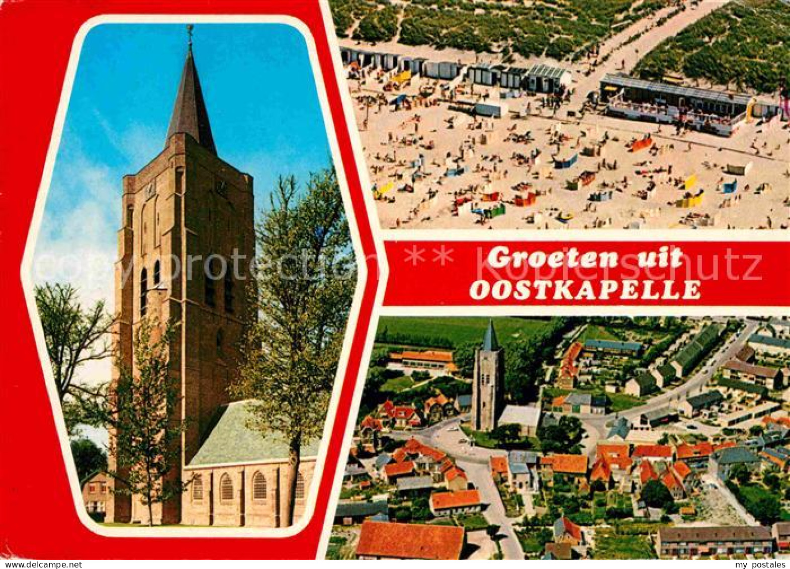 72725577 Oostkapelle Fliegeraufnahme Strand Kirche  - Sonstige & Ohne Zuordnung