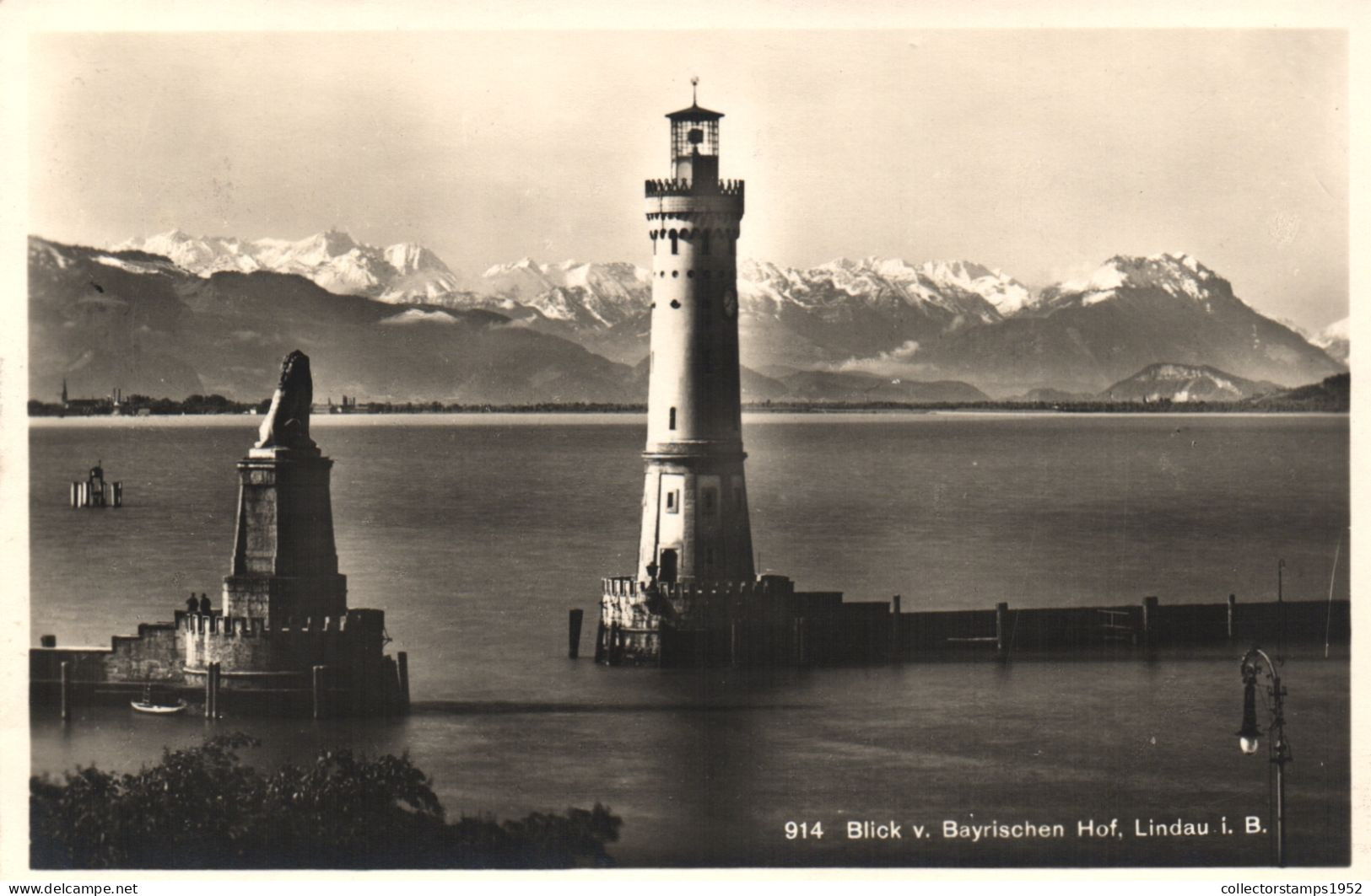 LINDAU, BAVARIA, LIGHT HOUSE, ARCHITECTURE, TOWER, MOUNTAIN, BOAT, STATUE, GERMANY, POSTCARD - Lindau A. Bodensee