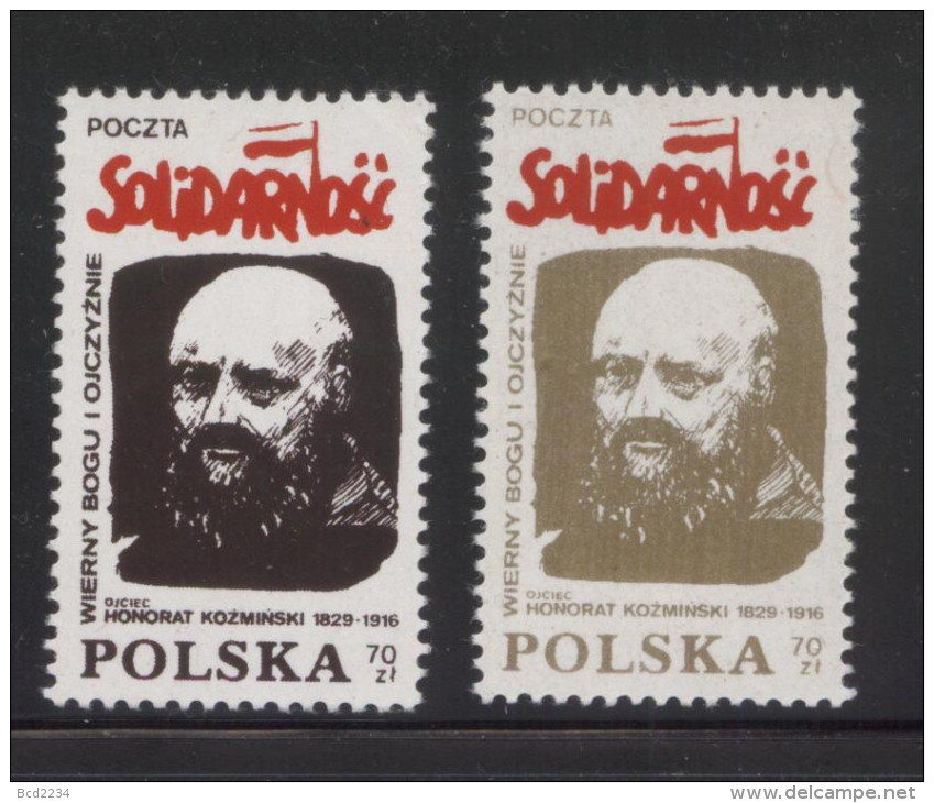 POLAND SOLIDARNOSC SOLIDARITY FAITHFUL TO GOD & COUNTRY FATHER KOZMINSKI RELIGION CHRISTIANITY 1863 JANUARY INSURRECTION - Vignette Solidarnosc