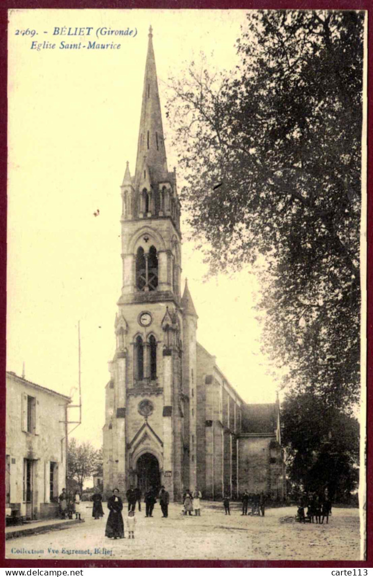 33 - B28175CPA - BELIN BELIET - Eglise Saint - Maurice - Très Bon état - GIRONDE - Other & Unclassified
