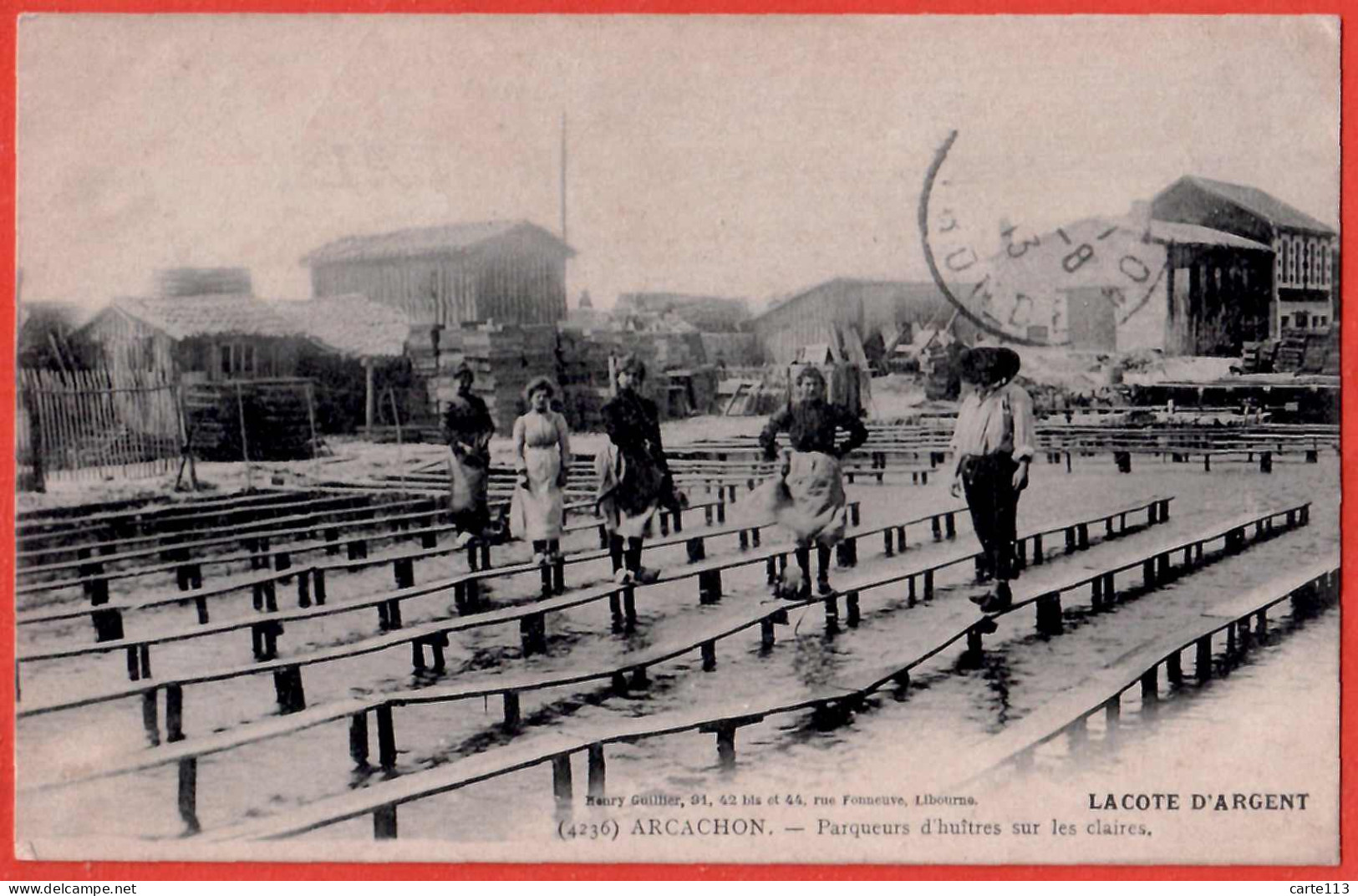 33 - B26720CPA - ARCACHON - BASSIN - Parqueurs D'Huitres Sur Les Claires - Carte Pionnière - Bon état - GIRONDE - Arcachon