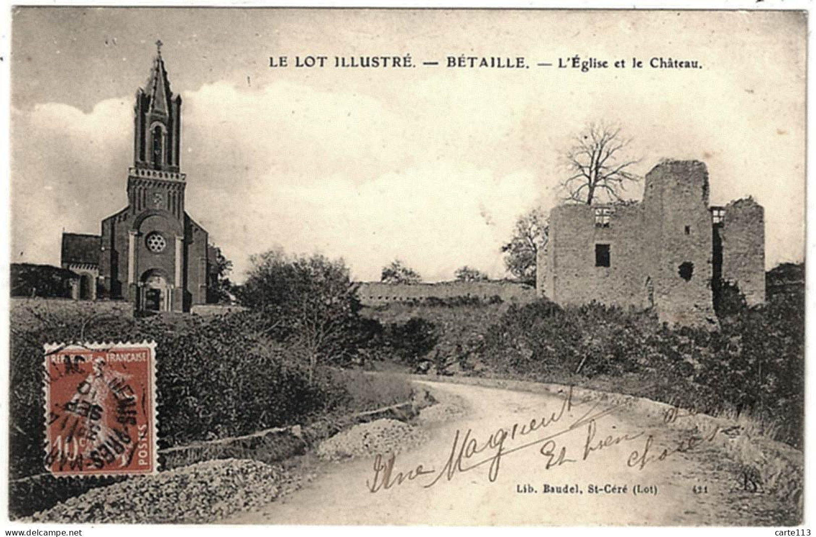 46 - B26503CPA - BETAILLE - L' Eglise Et Le Château - Très Bon état - LOT - Sonstige & Ohne Zuordnung