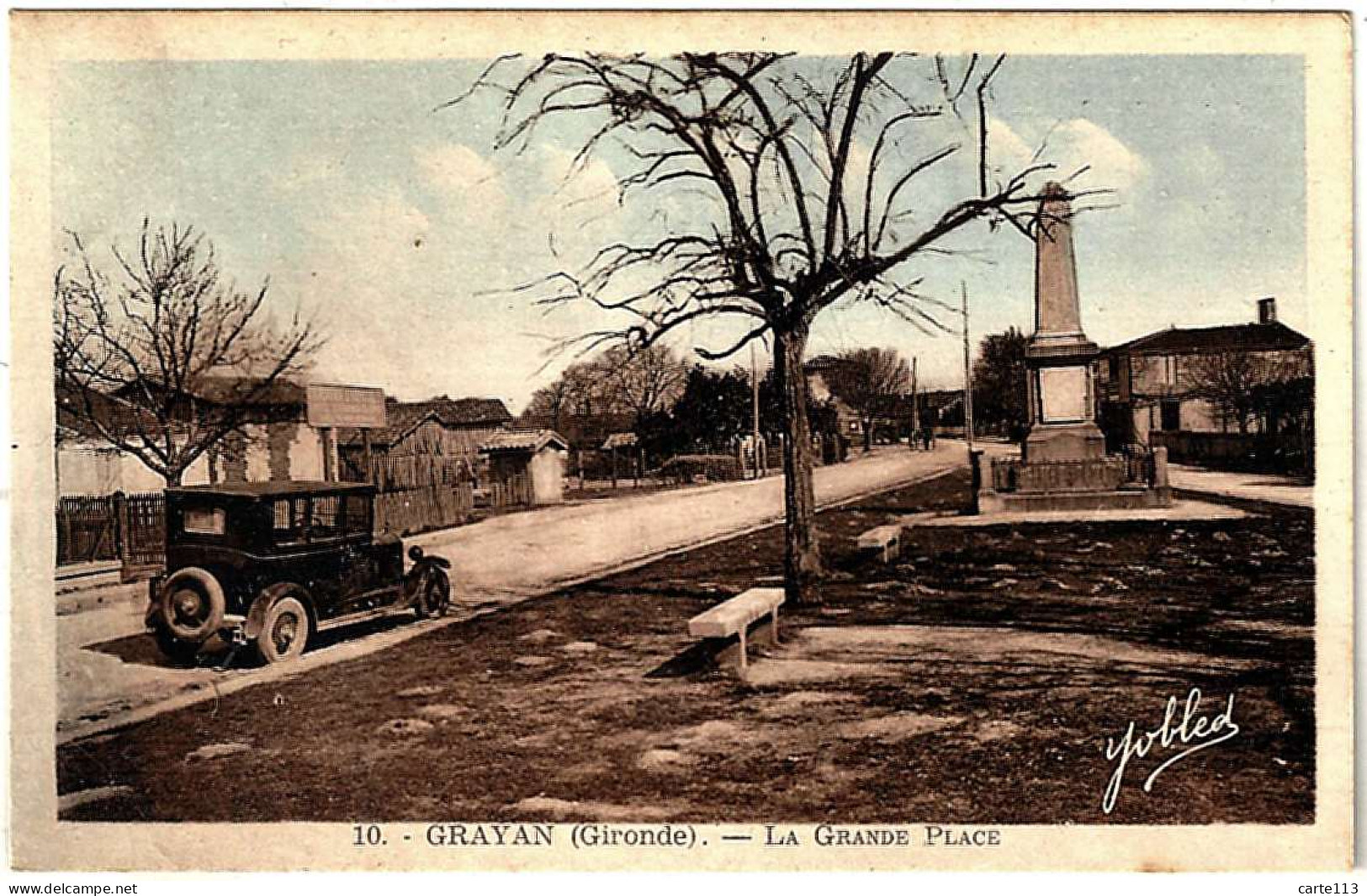 33 - B26502CPA - GRAYAN Et L'HOPITAL - La Grande Place - Monument Aux Morts - Très Bon état - GIRONDE - Andere & Zonder Classificatie