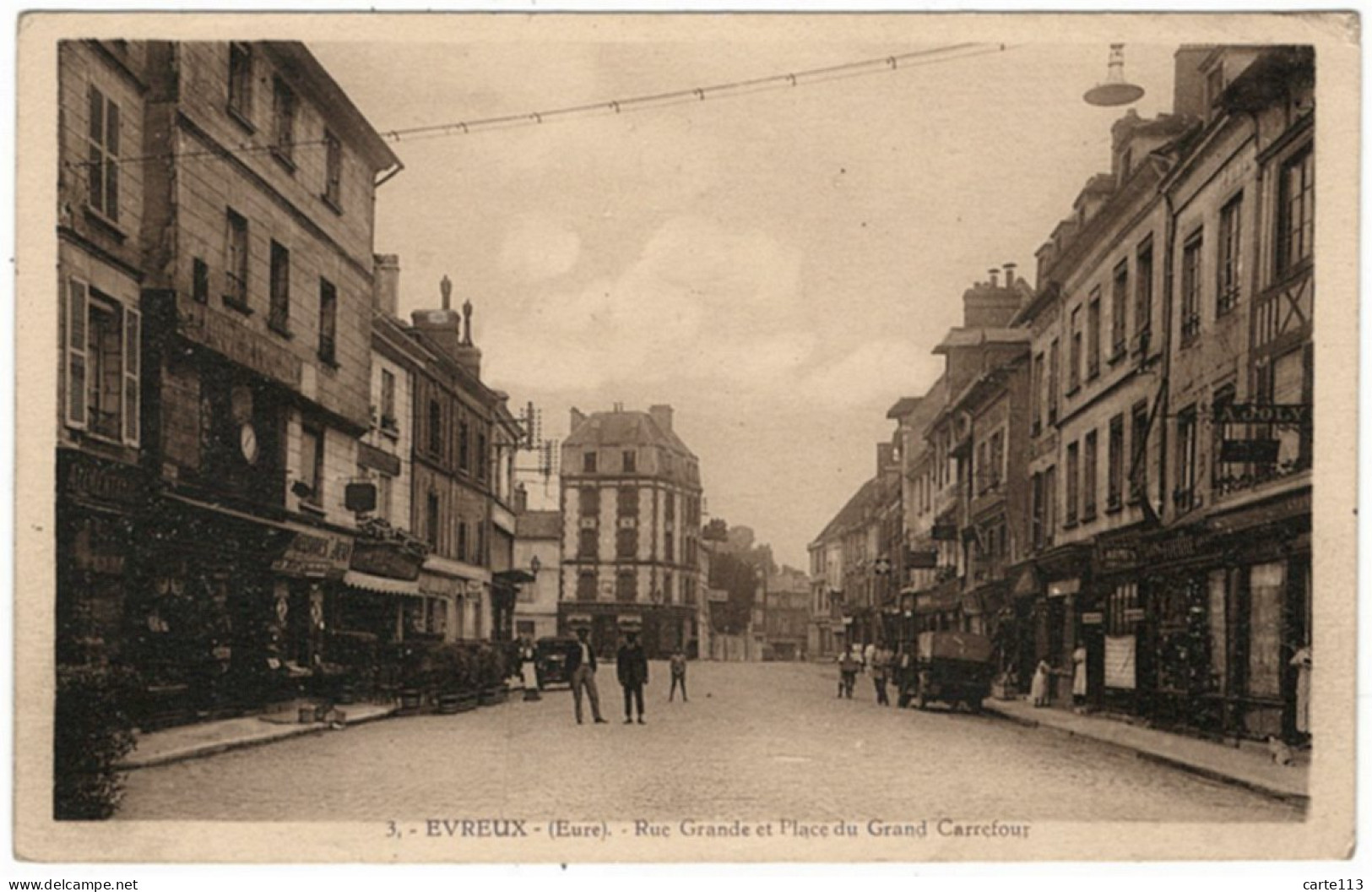 27 - B26242CPA - EVREUX - Rue Grande Et Place Du Grand Carrefour - Très Bon état - EURE - Evreux