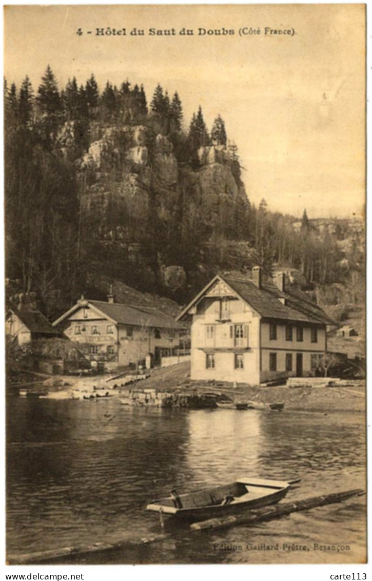 25 - B26128CPA - SAUT DU DOUBS - Coté France, Hotel De La Chute - Très Bon état - DOUBS - Andere & Zonder Classificatie