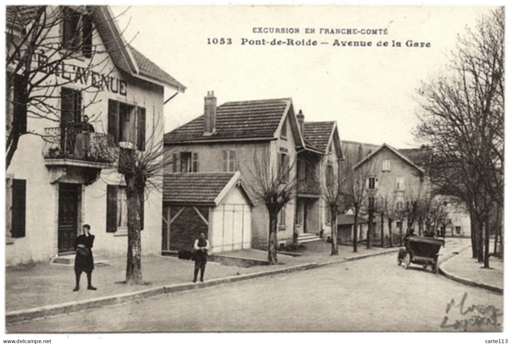 25 - B26115CPA - PONT DE ROIDE - Avenue De La Gare, Café De L'avenue - Très Bon état - DOUBS - Other & Unclassified