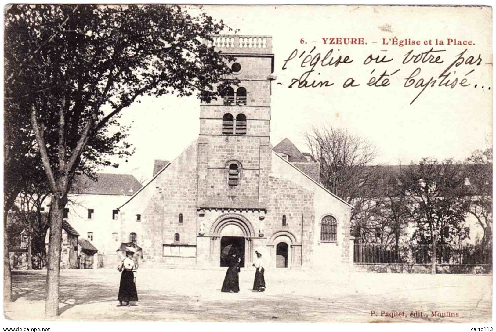 3 - B24581CPA - YZEURE - L' Eglise Et La Place - Très Bon état - ALLIER - Other & Unclassified