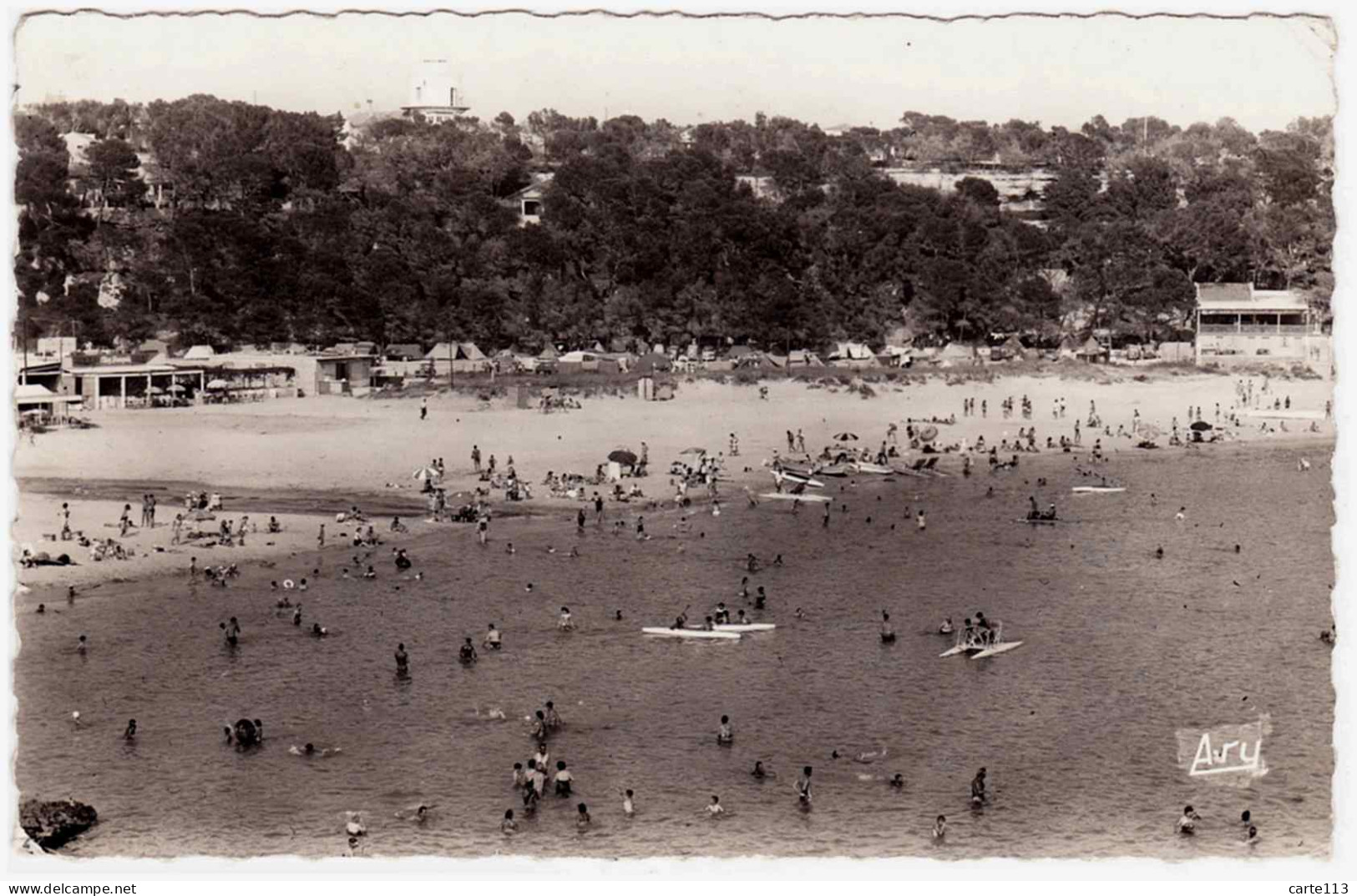 13 - B24526CPSM - LA COURONNE - La Plage Et Le Camping - Très Bon état - BOUCHES-DU-RHONE - Autres & Non Classés