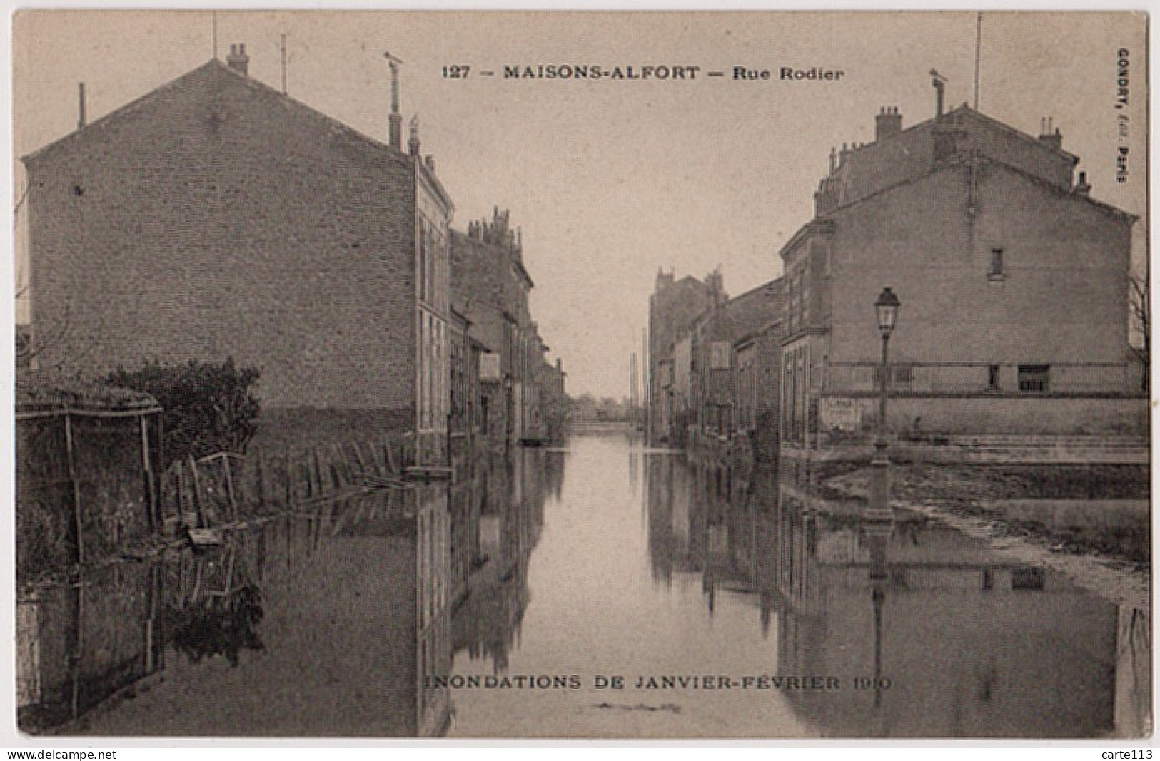 94 - B21700CPA - MAISON ALFORT - Rue Rodier -  Inondations 1910 - Très Bon état - VAL-DE-MARNE - Maisons Alfort