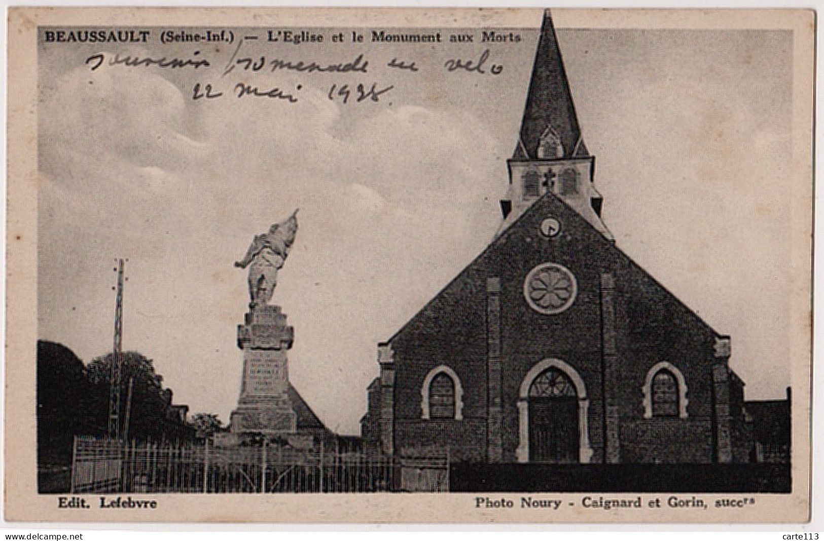 76 - B21648CPA - BEAUSSAULT - Eglise Et Monument Aux Morts - Parfait état - SEINE-MARITIME - Autres & Non Classés