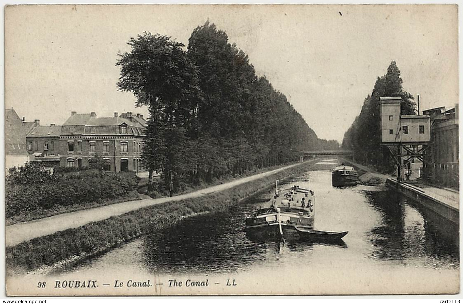 59 - B21269CPA - ROUBAIX - Le Canal - Peniche, Usine - Très Bon état - NORD - Roubaix