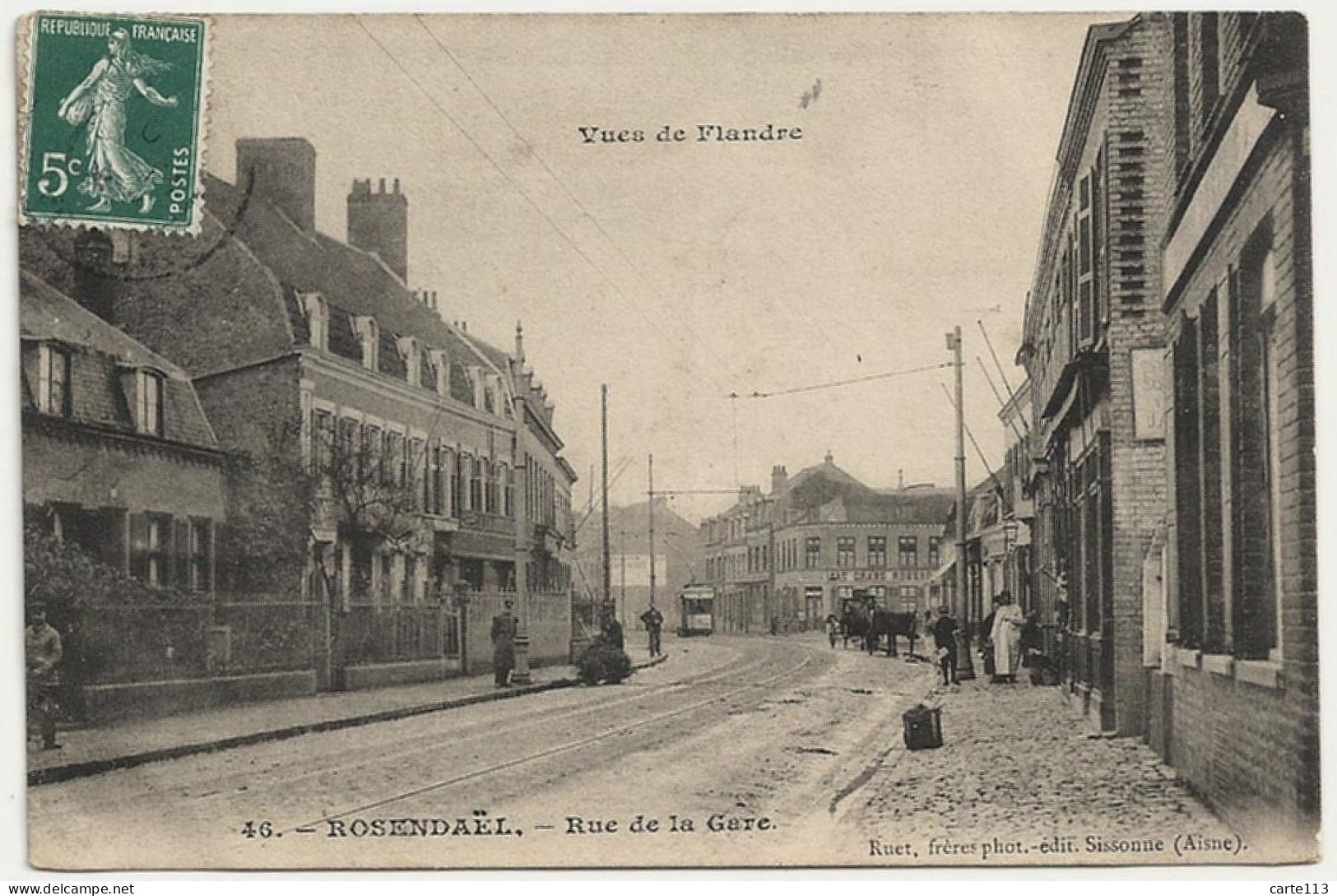 59 - B21242CPA - ROSENDAEL - Rue De La Gare - Bon état - NORD - Autres & Non Classés