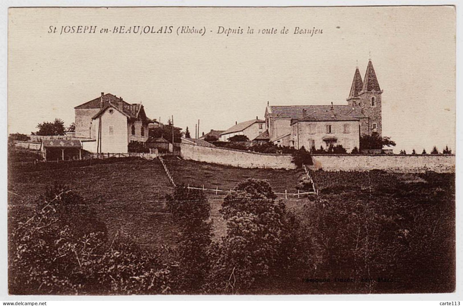 69 - B21060CPA - SAINT ST JOSEPH EN BEAUJOLAIS - Vue Depuis La Route De Beaujeu - Bon état - RHONE - Autres & Non Classés