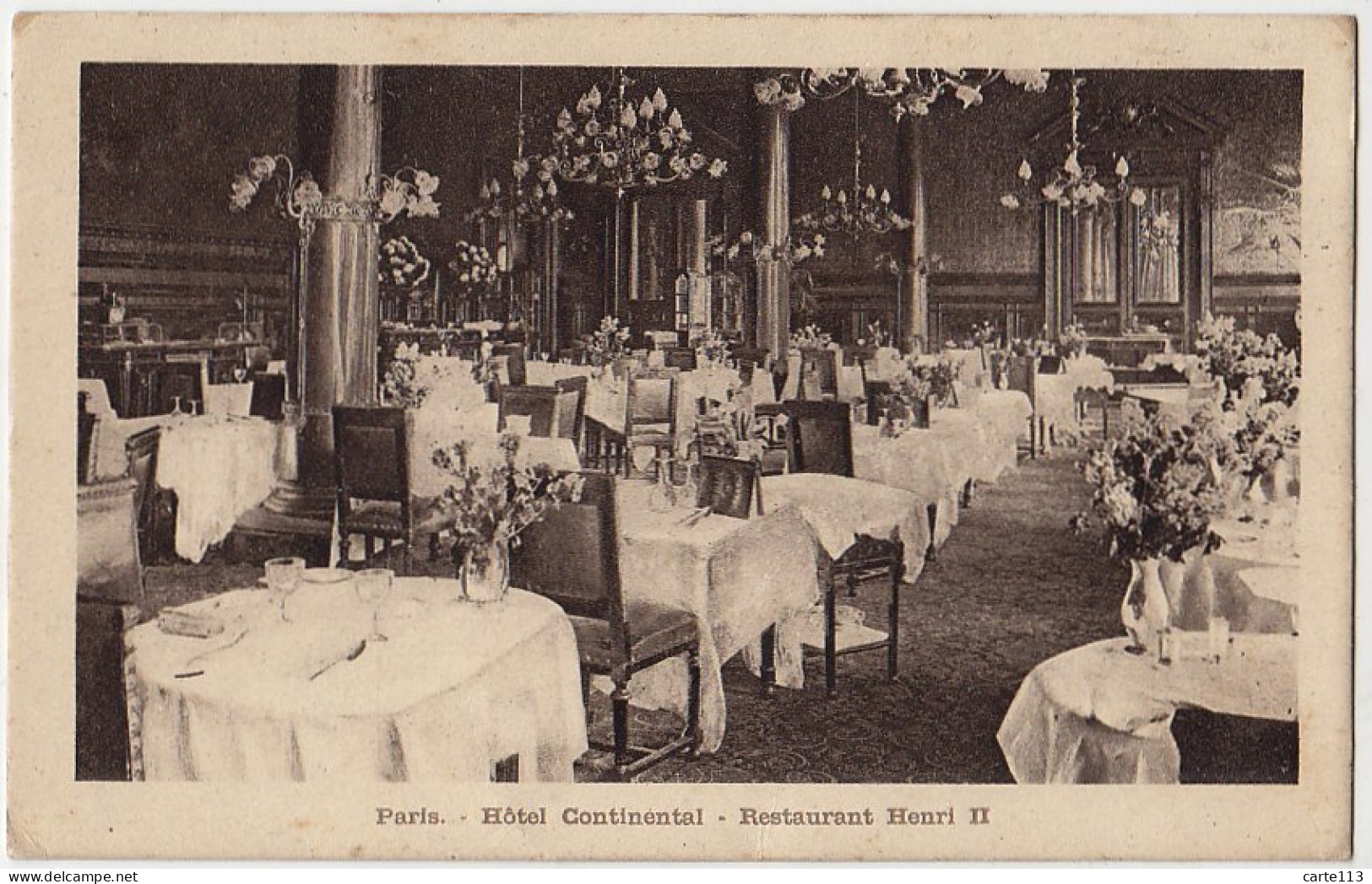 75 - B18209CPA - PARIS - ARR. 01 - Hotel Continental - Restaurant Henri II - Très Bon état - PARIS - Arrondissement: 01