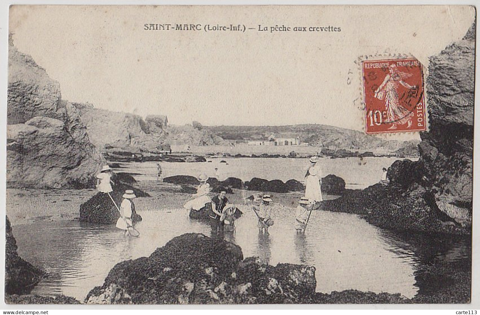 44 - B17282CPA - SAINT MARC - La Peche Aux Crevettes - Très Bon état - LOIRE-ATLANTIQUE - Altri & Non Classificati