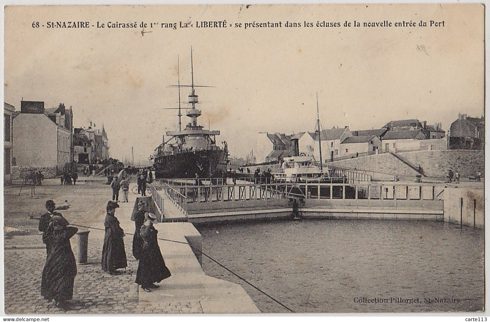 44 - B17232CPA - SAINT NAZAIRE - Le Cuirassé Liberte Aux Ecluses - Bon état - LOIRE-ATLANTIQUE - Saint Nazaire