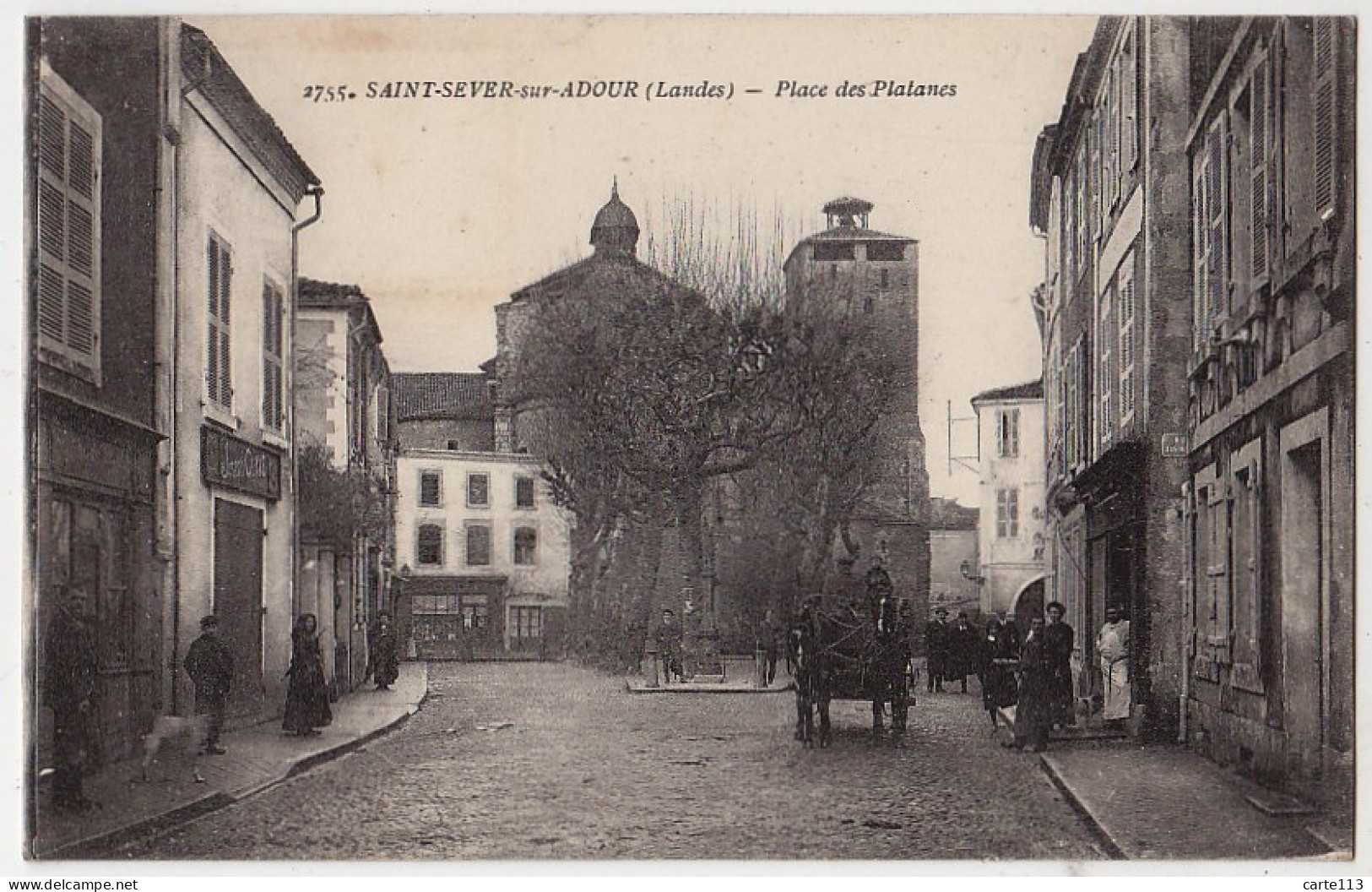 40 - B16997CPA - SAINT SEVER SUR ADOUR - Place Des Platanes - Très Bon état - LANDES - Saint Sever